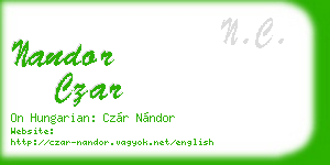 nandor czar business card
