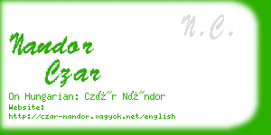nandor czar business card